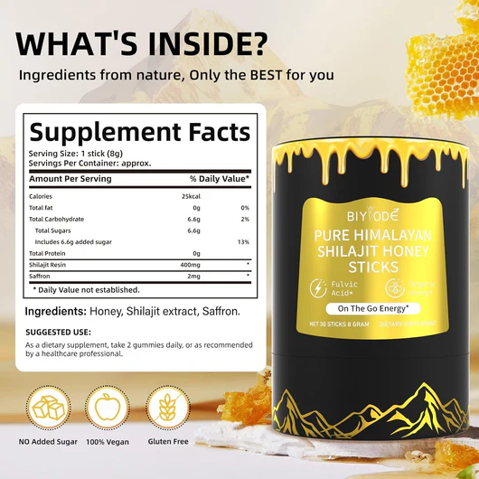 Himalayan Shilajit Honey Sticks – Pure & Organic